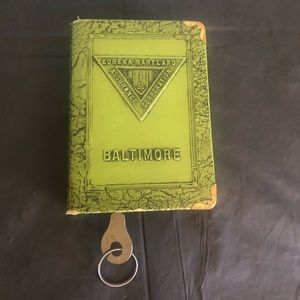 Baltimore, MD Bank Tin book bank safe with key circa 1930 Eureka Assurance Co